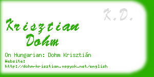 krisztian dohm business card