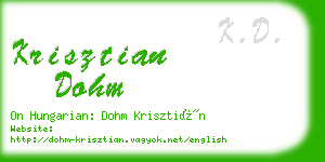 krisztian dohm business card